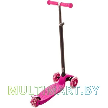 Самокат QD Scooter Maxi PK розовый, светящиеся колёса